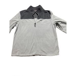 LE TIGRE Men’s Gray Black 1/4 Quarter Zip Tri Flex Long Sleeve Fleece Pullover S